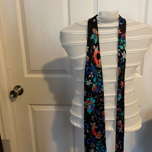 Leonard Italian Silk Tie Flowers Paris Italy 100% Silk - Picture 3 of 9